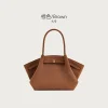 sac fourre tout en daim haut de gamme pour femmes, sac de banlieue de grande capacité, sac à bandoulière boulettes, sac à main polyvalent à la mode, nouvelle collection 2025