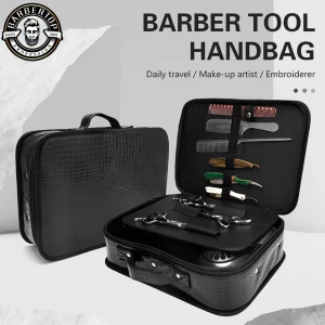 Barbershop-Trousse à ciseaux pour cheveux, grande capacité, résistante aux chocs, valise étanche pour tondeuse à cheveux, boîte à outils de maquillage pour barbier