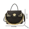 sac à main chic luxe inspiré de la méduse, texture cuir pu, rabat de grande capacité, chaîne magnétique, sangle réglable, sac à bandoulière pour le quotidien