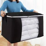 Sac de rangement de couette en tissu Non tissé 1 pièce, sac de rangement de vêtements de grande capacité étanche et résistant à l&rsquo;humidité, sac de finition de couette, H