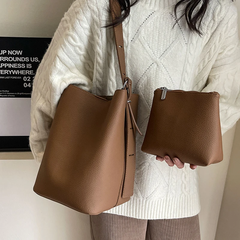 sac à main de grande capacité pour femme, sac à bandoulière décontracté polyvalent, mode minimaliste, initié, e27