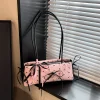 Doux nœud papillon femmes pochette sac à main sacs à main mignon à pois dames sous les bras sac couleur contrastée décontracté femme sacs à bandoulière