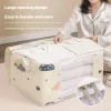 sac de rangement pour vêtements de grande capacité, organisateur avec poignée renforcée, adapté aux couvertures, literie pliable avec fermeture éclair robuste