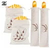 Sac à pain en lin réutilisable, Baguette en coton, sac de rangement à cordon de serrage, pain fait maison, frais, écologique, maintien pour Baguette