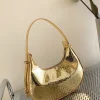 sac hobo d.lique gaufré en peau de serpette pour femme, sacoche solide en relief crocodile, chimsimple, sous les bras