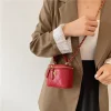 petit sac seau à bandoulière pour femmes, mini pochettes classiques, petit sac carré, sac à main avec chaîne en métal