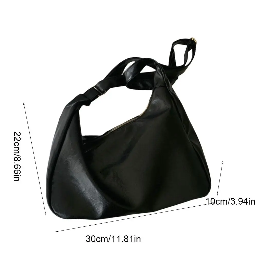 sac à bandoulière carré boston décontracté hobo, sac à bandoulière en cuir de grande capacité y2k avec fermeture éclair pour femmes et filles