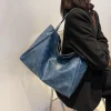 fourre tout sac pour femme style coréen grande capacité sac à bandoulière en cuir souple rétro décontracté sac seau à main 2025 Одноп mga ume сумка