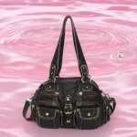 Sac à main cartable en cuir PU pour femme – Sac à bandoulière à poignée supérieure, sac à main design boulette tendance, sac cadeau idéal pour femme