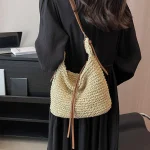 Sac messager en ULde papier tissé à la main pour femmes, sacoche d&rsquo;été tissée à la main, sac à bandoulière de plage tissé à la main, sacs à main à bandoulière, mode