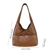 sac hobo vintage pour femmes, seau tendance, sac à bandoulière solide en pu, fourre tout rétro de grande capacité, sac à main souple sous les bras pour rencontres quotidiennes, nouvelle collection