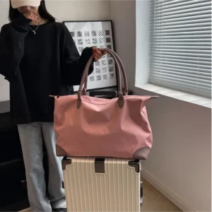 Sac de voyage léger de grande capacité pour femme, sac de sport de yoga étanche, valise d’embarquement, support et sec, adapté à la logique