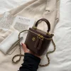 petit sac seau à bandoulière pour femmes, mini pochettes classiques, petit sac carré, sac à main avec chaîne en métal