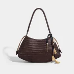 Sac panier à légumes tissé français, sac à bandoulière simple en cuir pu pour femmes, sac rétro artisanal, style ins