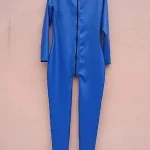 Combinaison Catsuit Gummi en Latex et Caoutchouc, Combinaison de Batterie, Bleu Marine, GJulien DPZipper, Imbibé, Taille XS ~ média