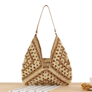 Sac Hobo en paille pour femmes, sac à bandoulière Vintage, fourre-tout de styliste, sac de plage, vacances, travail, tous les jours, été, nouvelle collection 2025