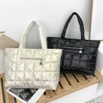 Sac fourre-tout à la mode pour femmes, grande capacité, sac à main matelassé à carreaux, parfait pour les sorties quotidiennes, les voyages, les déplacements au travail, etc.