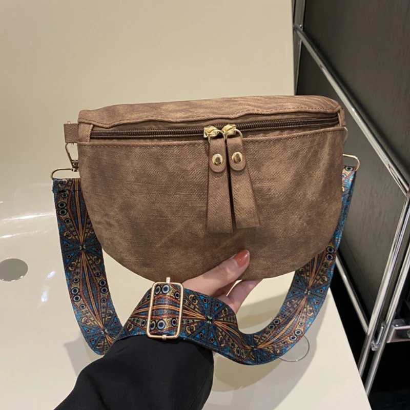 hobo – sacoche de couleur unie pour femmes, sac de poitrine de luxe de styliste, sacs de taille en cuir pu à large sangle, sac à bandoulière amusant à la mode