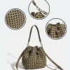 sac fourre tout en nylon tissé à la main pour femme, sacs à main, sac à main, style européen, sous les bras, hectare, e27