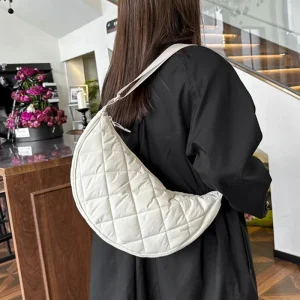 Sacs Hobos à carreaux matelassés pour femmes, sac à bandoulière pour dames, sacs à main en nylon pour femmes, sac à main de grande capacité, voyage, shopping Sacs Hobos à carreaux matelassés pour femmes, sac à bandoulière pour dames, sacs à main en nylon pour femmes, sac à main de grande capacité, voyage, shopping