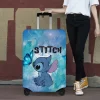 disney ‌ housse de valise stitch cute cartoon, fibre de polyester durable, accessoires épais et résistants à l'usure et légers