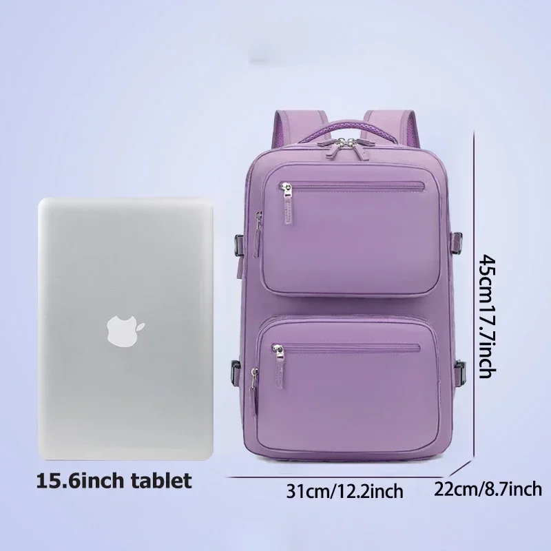 grand sac à dos de voyage élargi pour femmes et hommes, sac de cabine multifonctionnel pour avion, étanche, avec chargement usb