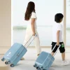 valise de coffre pour enfants, ensemble de bagages pour enfants de 20 + 14 pouces et 24 + 14 pouces, bagage de cabine pullman de couleur arc en ciel avec poussette
