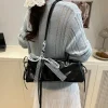 Sac carré français élégant avec nœud coréen, sac de haute qualité en Pu, Niche Simple Style Ballet, sac à bandoulière, nouveaux sacs décontractés pour femmes