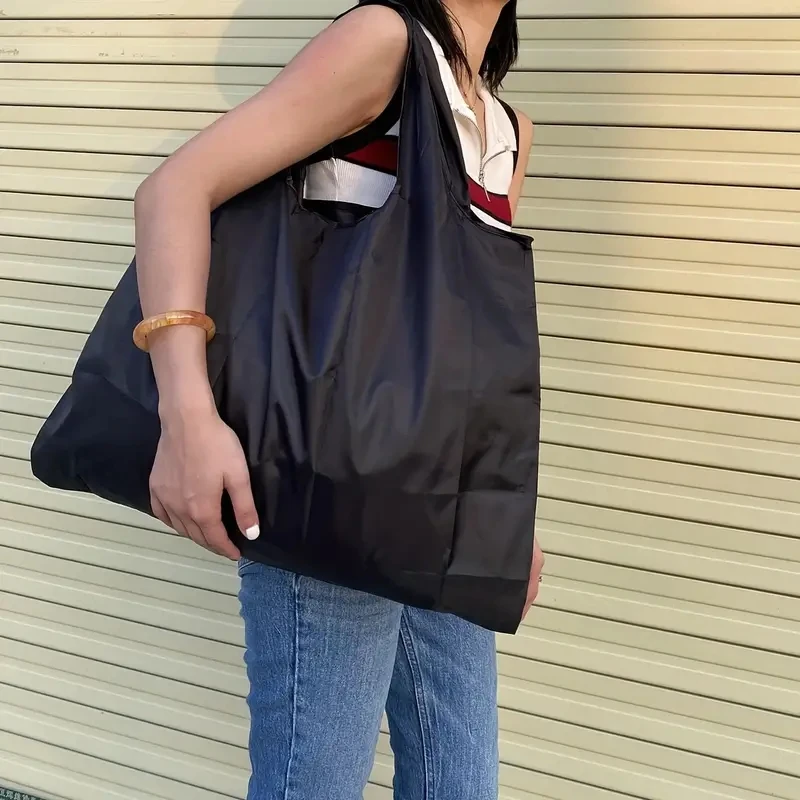 sac d'épicerie de supermarché portable pliable de grande capacité, sac de rangement d'épaule étanche