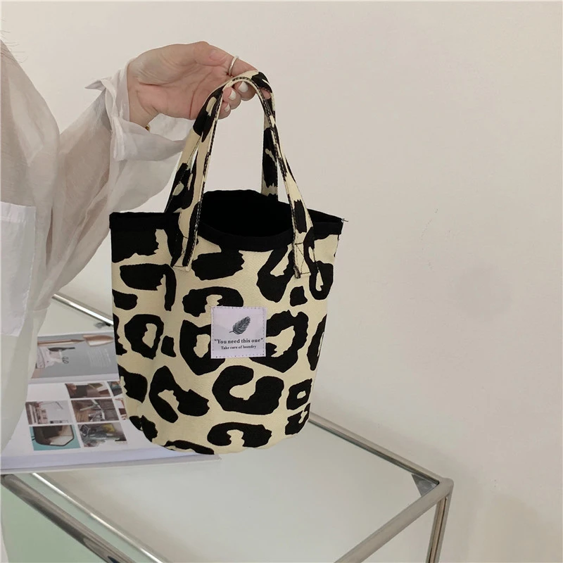 sac de rangement imprimé léopard, joli mini sac e27, sac de shopping, à la mode, polyvalent