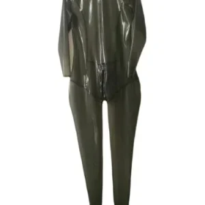 Costume Gummi Latex caoutchouc noir imperméable collants vêtements siamois 0.4mm taille S-XXL