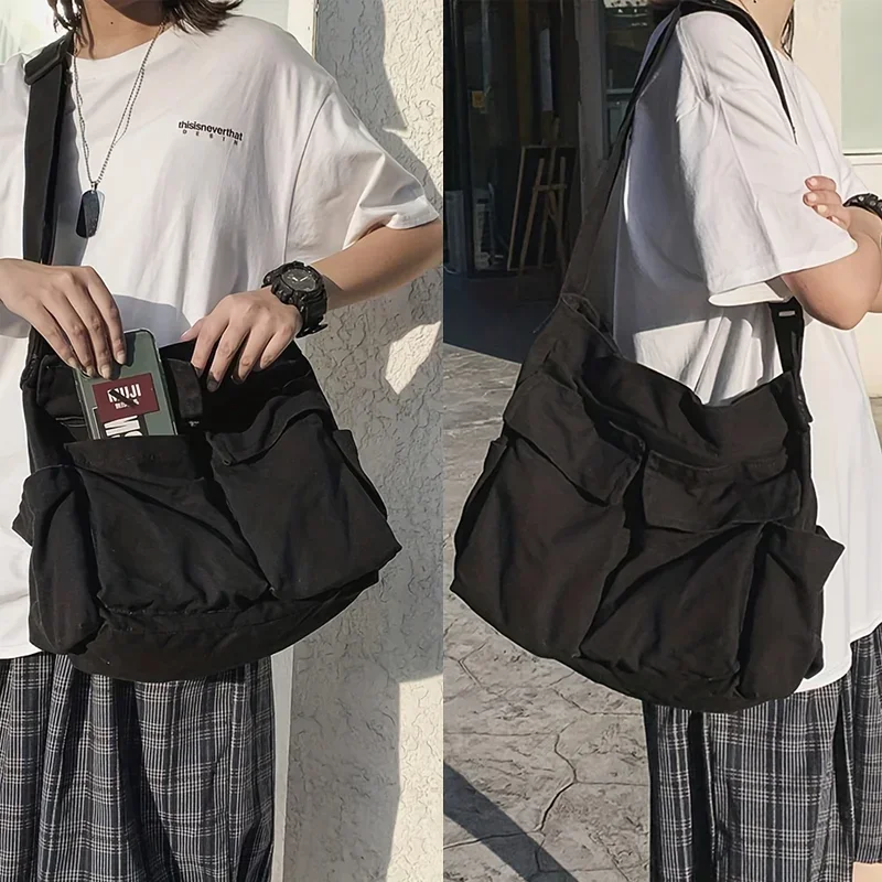sacs de messager d'école pour femmes pour femmes épaule dames sac à main de créateur solide grande capacité décontracté toile épaule femme sacs