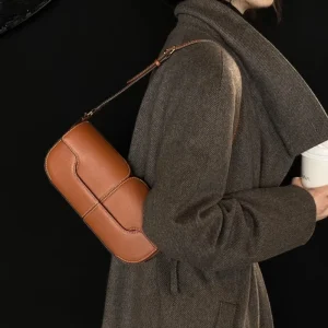 Sac à bandoulière Baguette en cuir véritable pour femmes, sac à main sous les bras, petit sac carré, nouvelle mode