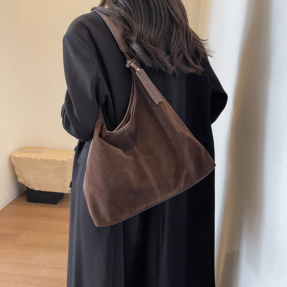 sac à main vintage pour femmes, sac à bandoulière, couleur unie, grande capacité, sacs de shopping, fourre tout pour dames, automne hiver