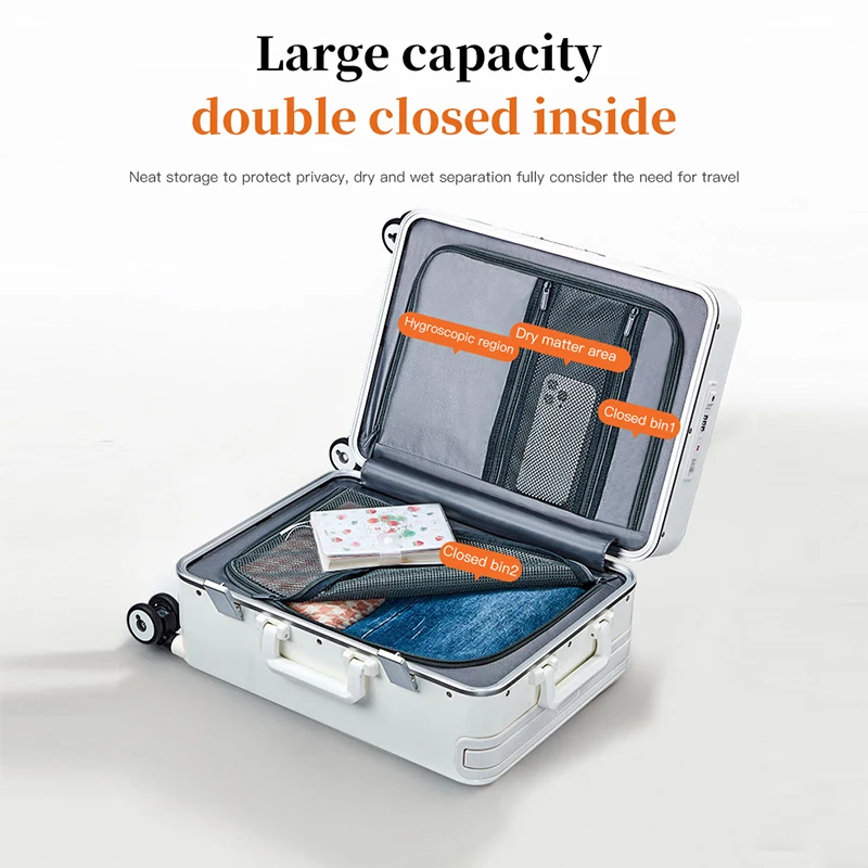 bagage de 24 pouces avec cadre en aluminium, tige de traction large et ouverture avant, ainsi que une valise de voyage de 20 pouces de grande valeur (pull r