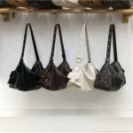 Sac à main rétro à la mode sous les bras, fourre-tout à bandoulière simple, sac décontracté tendance pour un usage quotidien, cuir PU souple, Mini taille