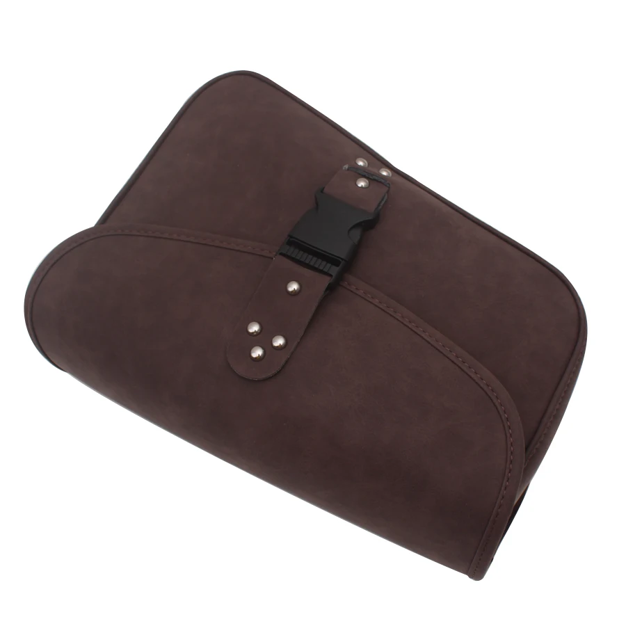 sac de selle en cuir marron pour moto, sac à outils latéral pour bagages, universak adapté pour honda yamaha suzuki harley sportster xl 883 xl1200