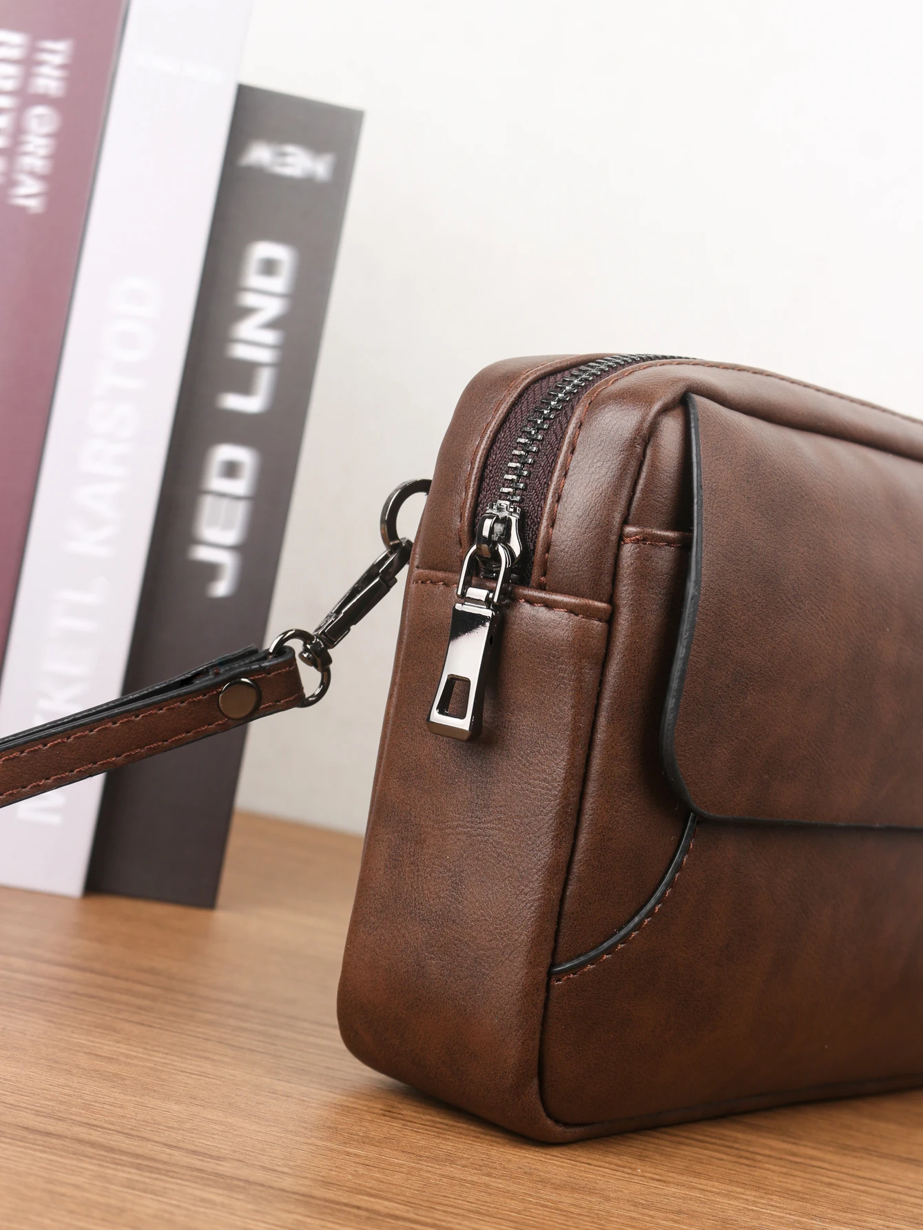 pochette à bracelet multifonctionnelle de grande capacité, sac à main rétro minimaliste, sac de téléphone portable, mode d'affaires décontractée