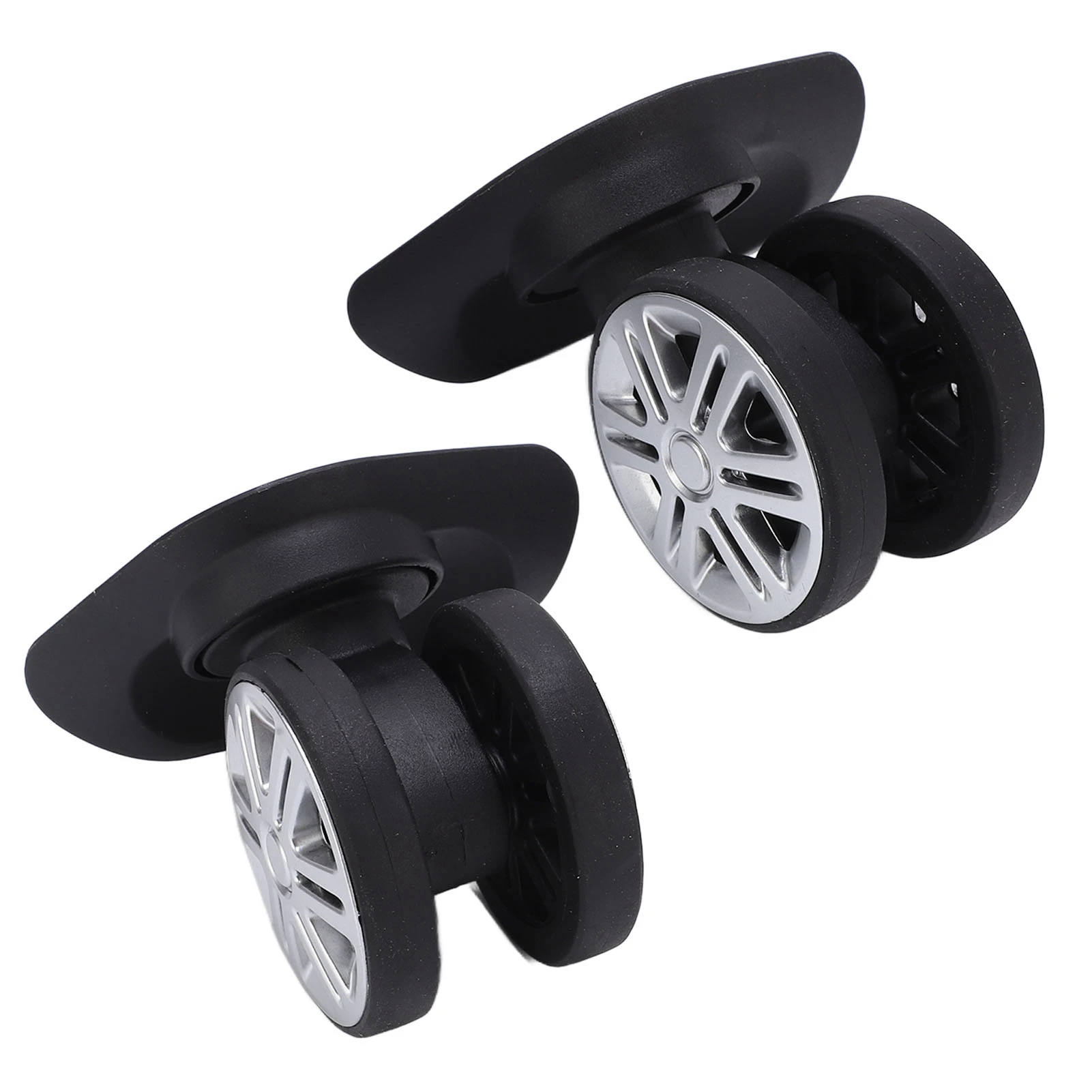 1 paire de roues pivotantes pour bagages, roulettes pivotantes pour valise, remplacement muet, roues à double rangée, roue muette pour bagages