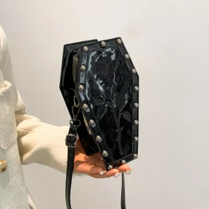 Sac à Main Gothique en Forme de Cercueil de Grande Capacité, Sangle Réglable, Toile d’Araignée, Sac Hobo en Cuir PU, Halloween Sac à Main Gothique en Forme de Cercueil de Grande Capacité, Sangle Réglable, Toile d’Araignée, Sac Hobo en Cuir PU, Halloween