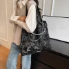sac hobo à bandoulière imprimé camouflage pour femmes, grand fourre tout en cuir pu, sacoche légère et souple, sac d'école pour étudiants
