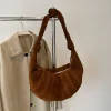 sacs hobo en faux daim de haute qualité pour femmes, grands sacs à bandoulière rétro, sac à bandoulière de styliste, fourre tout de style paresseux, hiver 2024