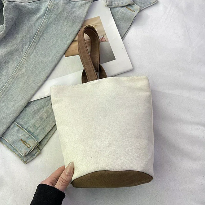 sac seau portable en toile pour fille, sac à main pour téléphone portable, mignon, 2025