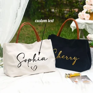 Sac fourre-tout personnalisé pour demoiselle d&rsquo;honneur, texte personnalisé, sac cadeau de fête de mariée, sac à bandoulière en toile pour enterrement de vie de jeune fille, fête prénuptiale