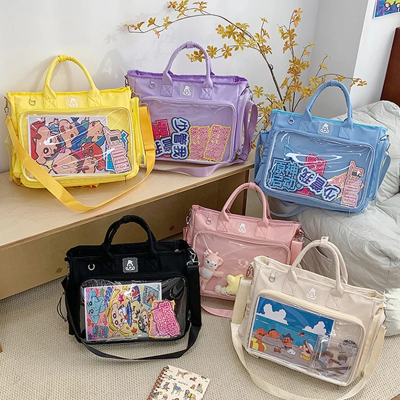 sac à dos carré à la mode pour femmes, sac à bandoulière transparent multifonctionnel, grande capacité, fourre tout pour sortie quotidienne