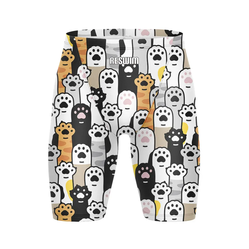 short de bain imprimé chats d'été pour homme, maillot de bain d'entraînement athlétique de dessin animé, pantalon de surf et de plongée