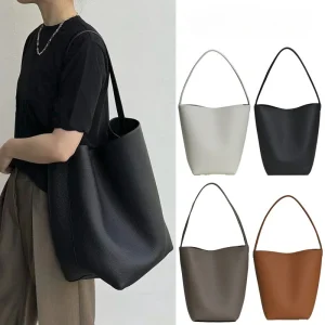 Sac seau en cuir véritable pour femmes, sac à bandoulière Simple et élégant, marque de Niche haut de gamme, grande capacité, nouvelle collection 2025