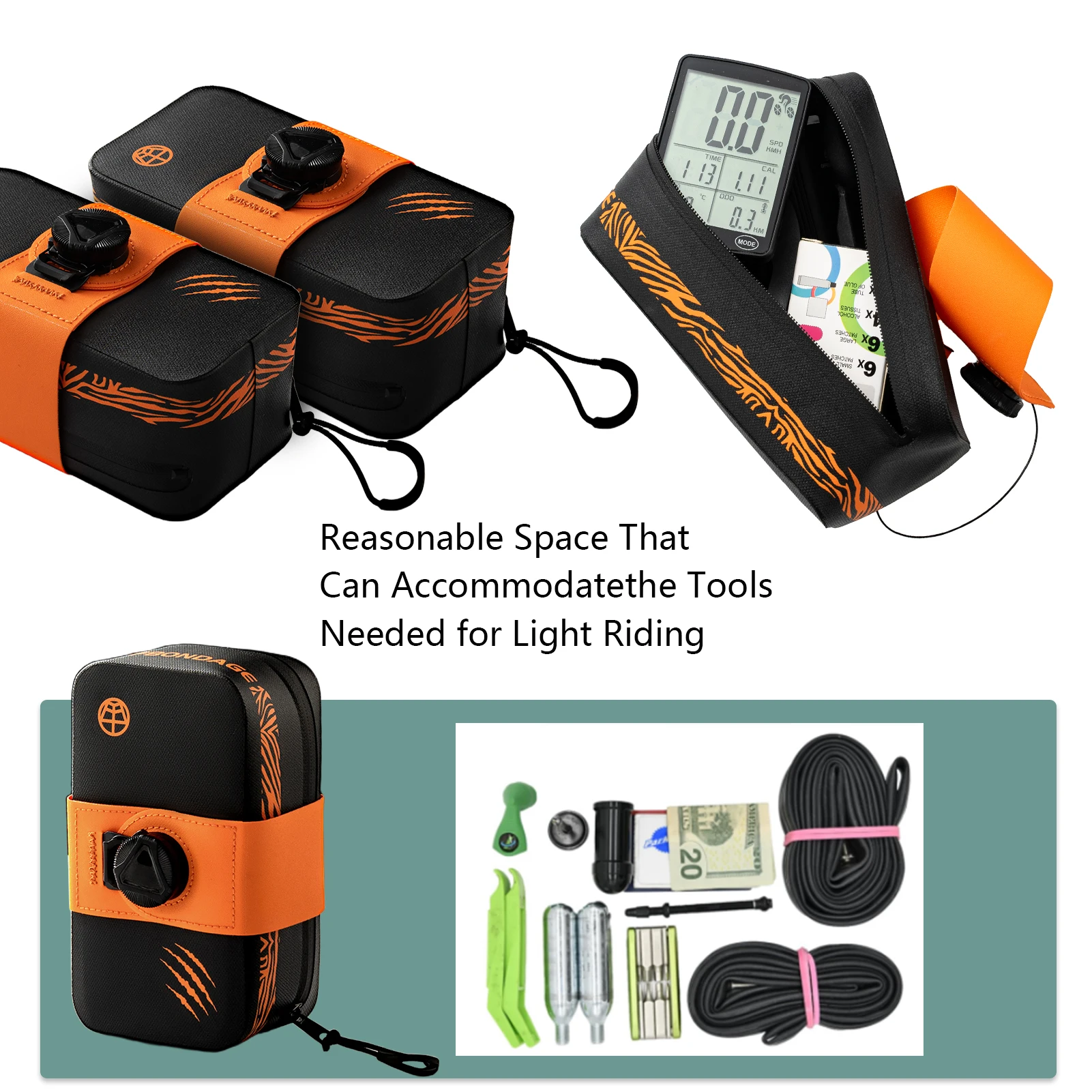 offbondage sac de selle de vélo léger compact grande capacité sac arrière portable sac de siège de cyclisme étanche accessoires de vélo