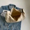 sac à bandoulière en tissu doux pour femmes, tendance, couleur unie, pour étudiantes, nouveau style rétro décontracté, grands sacs à main pour femmes, printemps