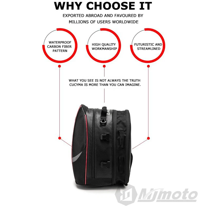 sac de siège arrière de moto étanche, sacoche de queue de moto, sacoche de dégager de bagage de voyage, grande capacité, universel, hurbike